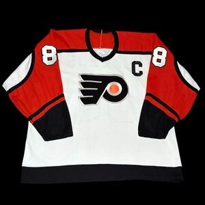 Vintage Eric Lindros Philadelphia Flyers NHL CCM Maska Hockey Jersey Men’s XXL